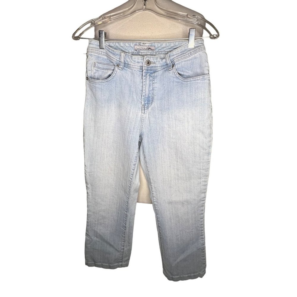 Chicos platinum women’s size 0/US4XS Short light blue jeans stretch pockets
